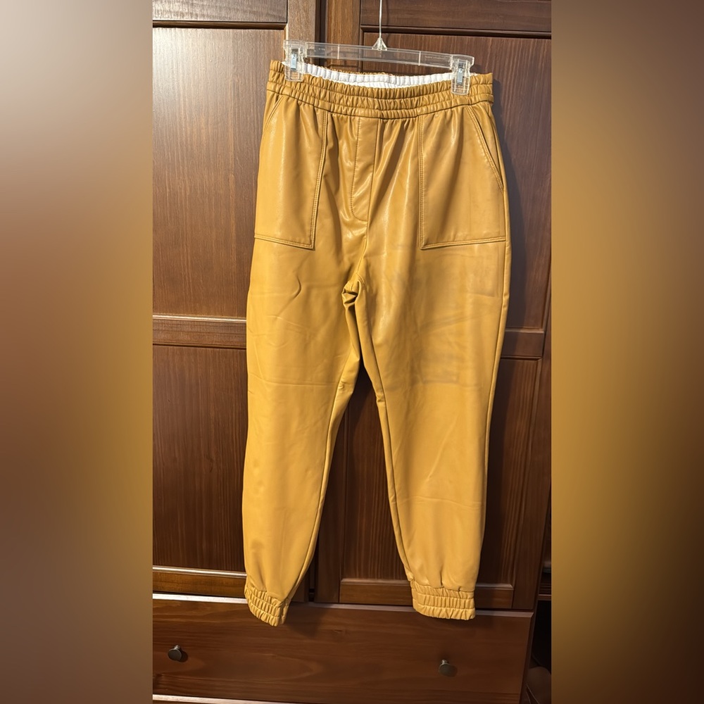 Mustard Yellow Leather Pants